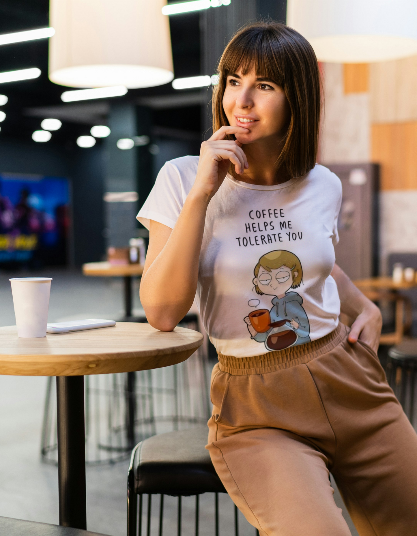 Coffee Helps Me Women Ultra Soft T-Shirt