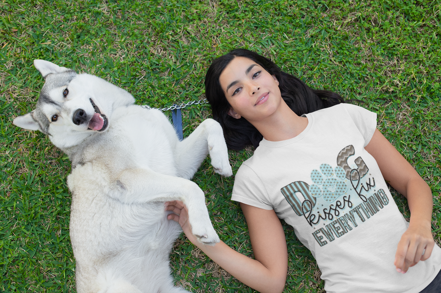 Dog Kisses fix Everything - Perfect for Proud Dog Lovers! Ladies Missy T-Shirt