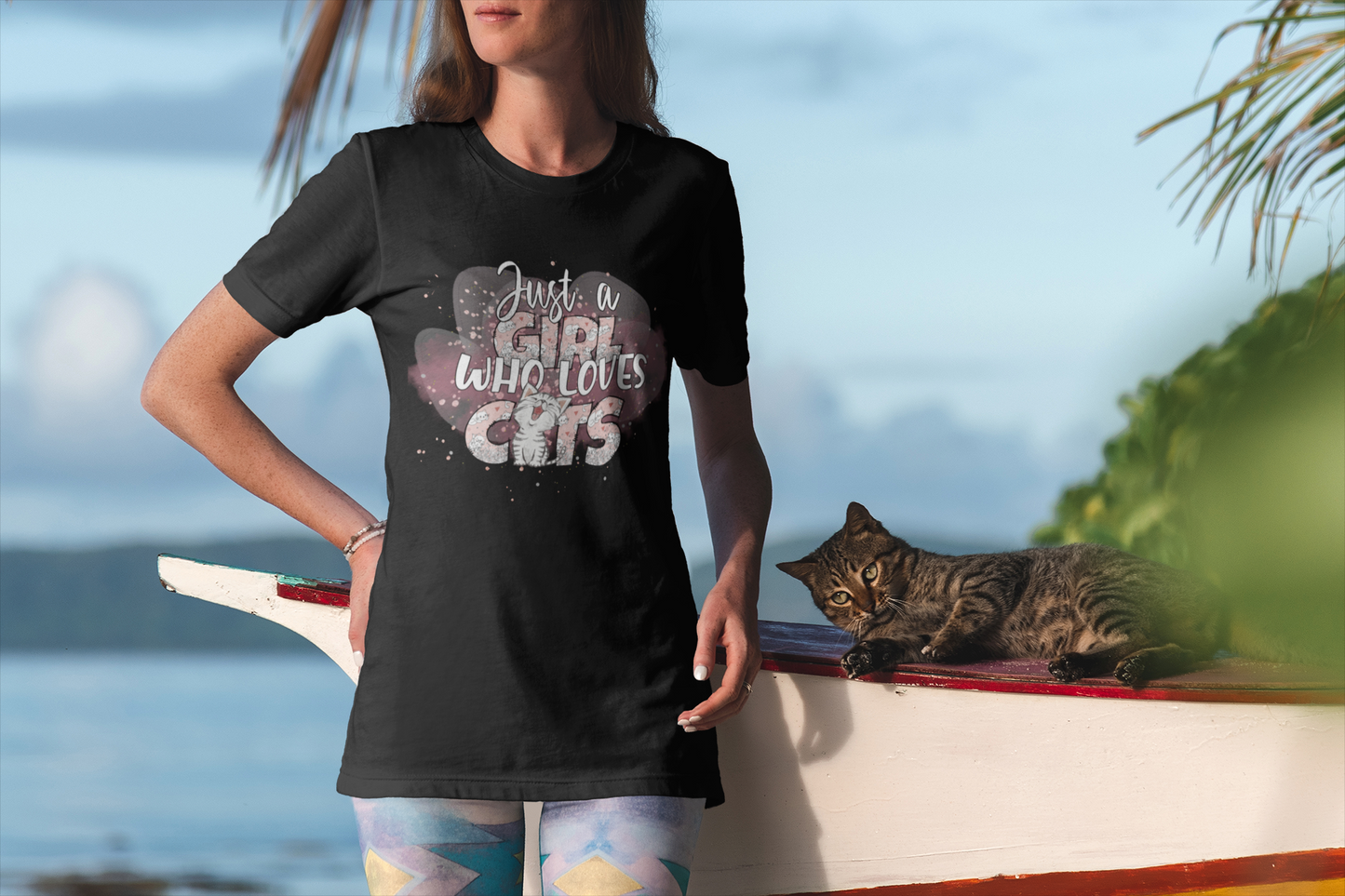 Just a Girl Who Loves Cats - Gildan Ladies Missy T-Shirt